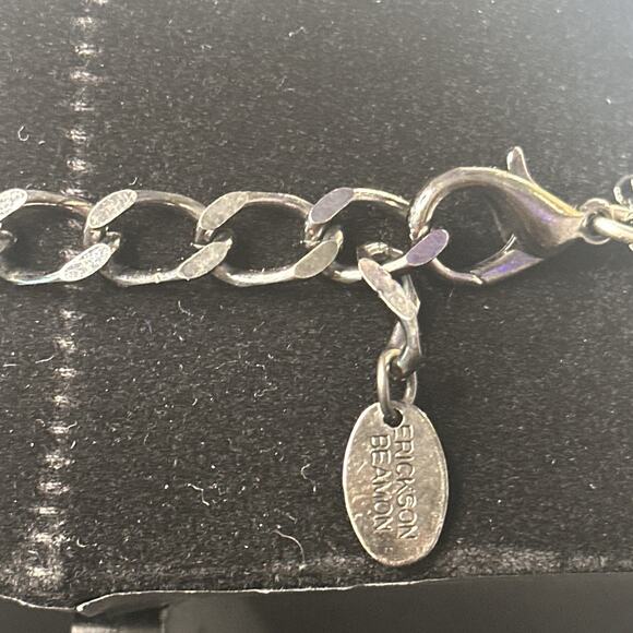 Erickson Beamon Statement Bib Necklace Gunmetal Multi Chain Crystal Waterfall - Picture 5 of 11